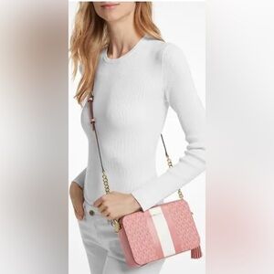 NWT Michael Kors Jet Set Camera Medium Bag Pink Multicolored